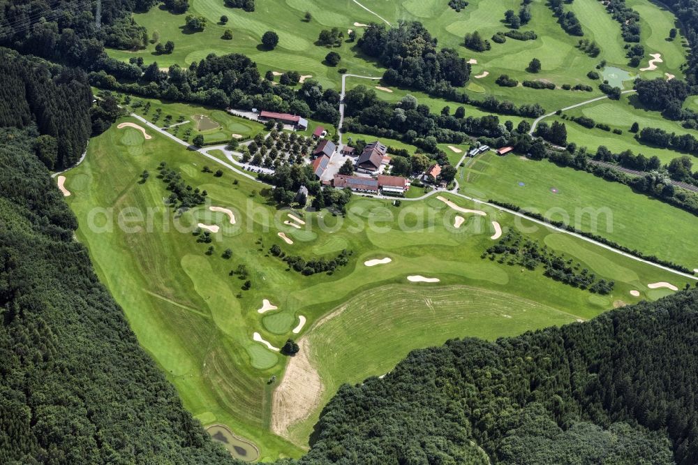 Starnberg from the bird's eye view: Grounds of the Golf course at Gut Rieden in Starnberg in the state Bavaria, Germany