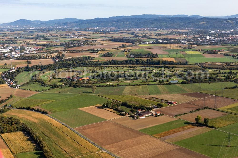 Aerial photograph Viernheim - Grounds of the Golf course at Heddesheim Gut Neuzenhof in Viernheim in the state Baden-Wuerttemberg, Germany