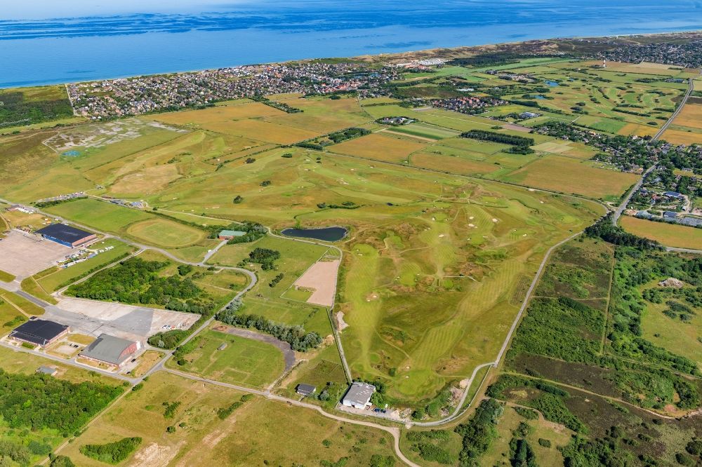 Aerial photograph Sylt - Grounds of the Golf course at of Marine Golf Club Sylt eG in the district Tinnum in Sylt on the island of Sylt in the state Schleswig-Holstein, Germany