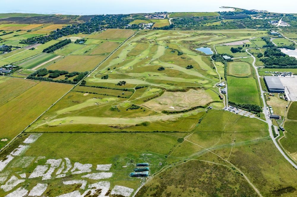 Sylt from the bird's eye view: Grounds of the Golf course at of Marine Golf Club Sylt eG in the district Tinnum in Sylt on the island of Sylt in the state Schleswig-Holstein, Germany