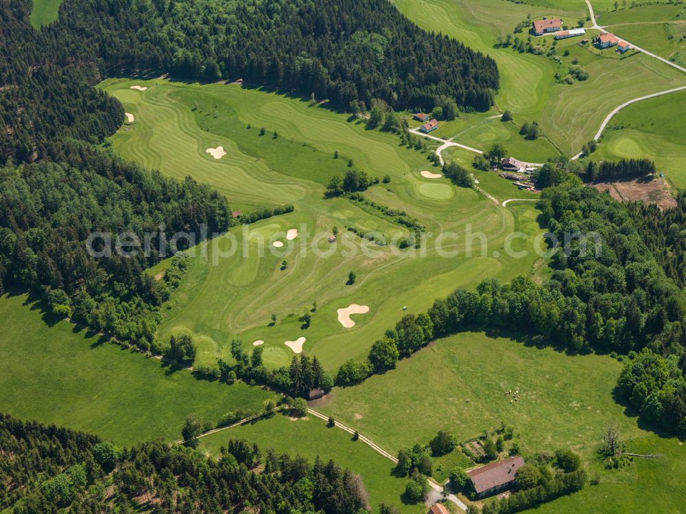 Poppenreut from above - Grounds of the Golf course at in Poppenreut in the state Bavaria, Germany