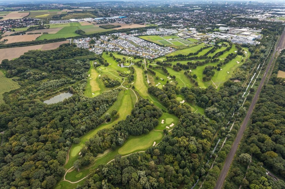 Aerial photograph Dortmund - Grounds of the Golf course at Royal Saint Barbara's Dortmund Golf Club e.V. in the district Brackeler Feld in Dortmund at Ruhrgebiet in the state North Rhine-Westphalia, Germany