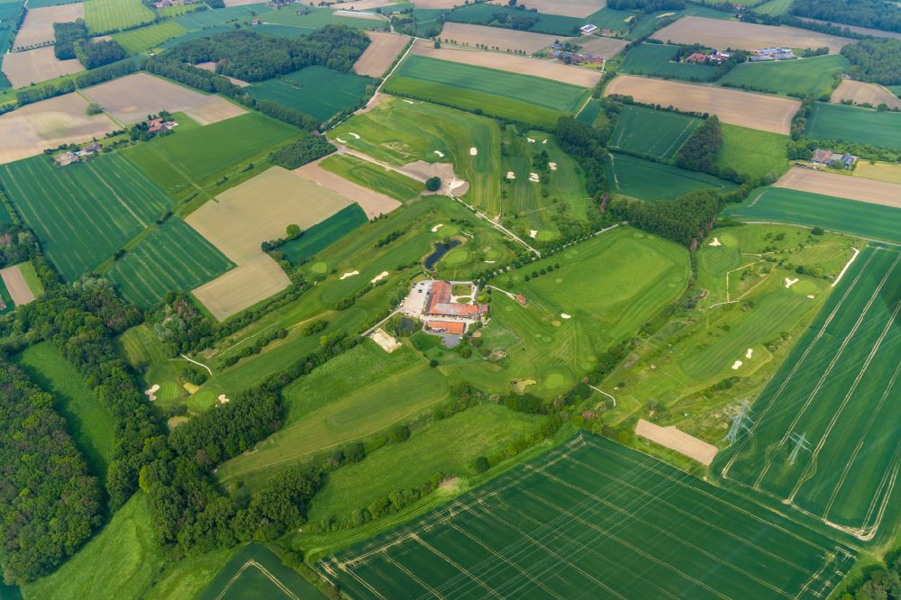 Werne from the bird's eye view: Grounds of the Golf course at Golfplatz Werne a. d. Lippe on Kerstingweg in Werne in the state North Rhine-Westphalia, Germany