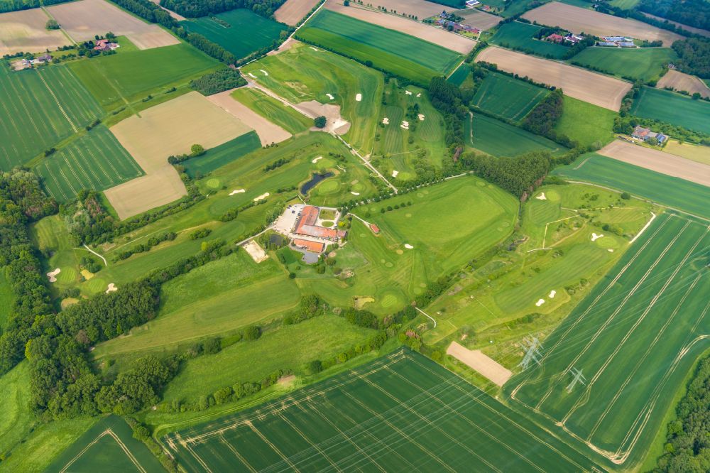 Aerial image Werne - Grounds of the Golf course at Golfplatz Werne a. d. Lippe on Kerstingweg in Werne in the state North Rhine-Westphalia, Germany