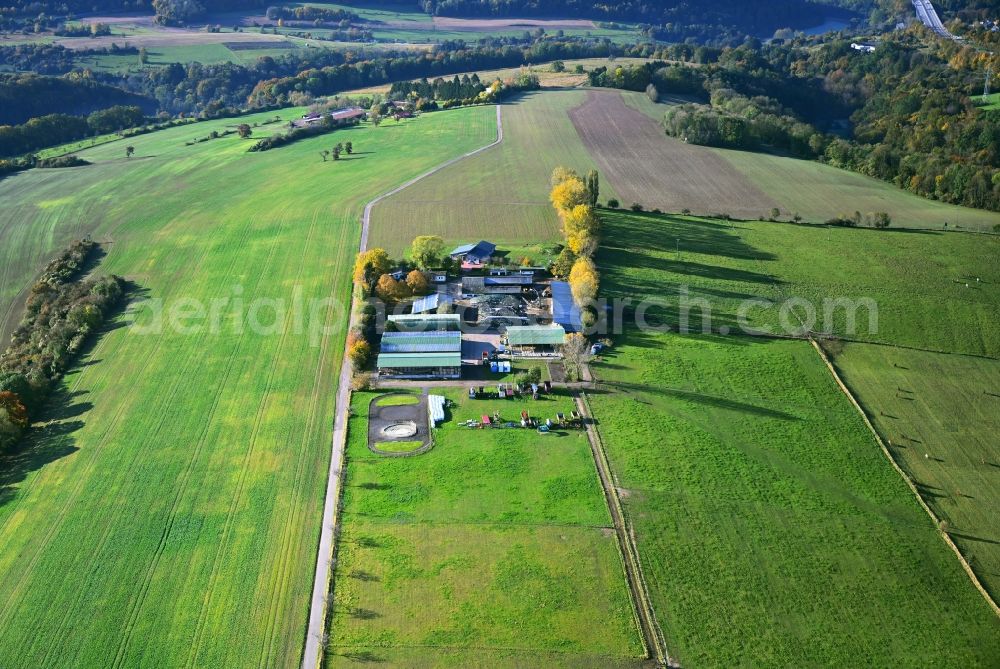 Aerial image Bischmisheim - Structures of a field landscape in Bischmisheim in the state Saarland, Germany