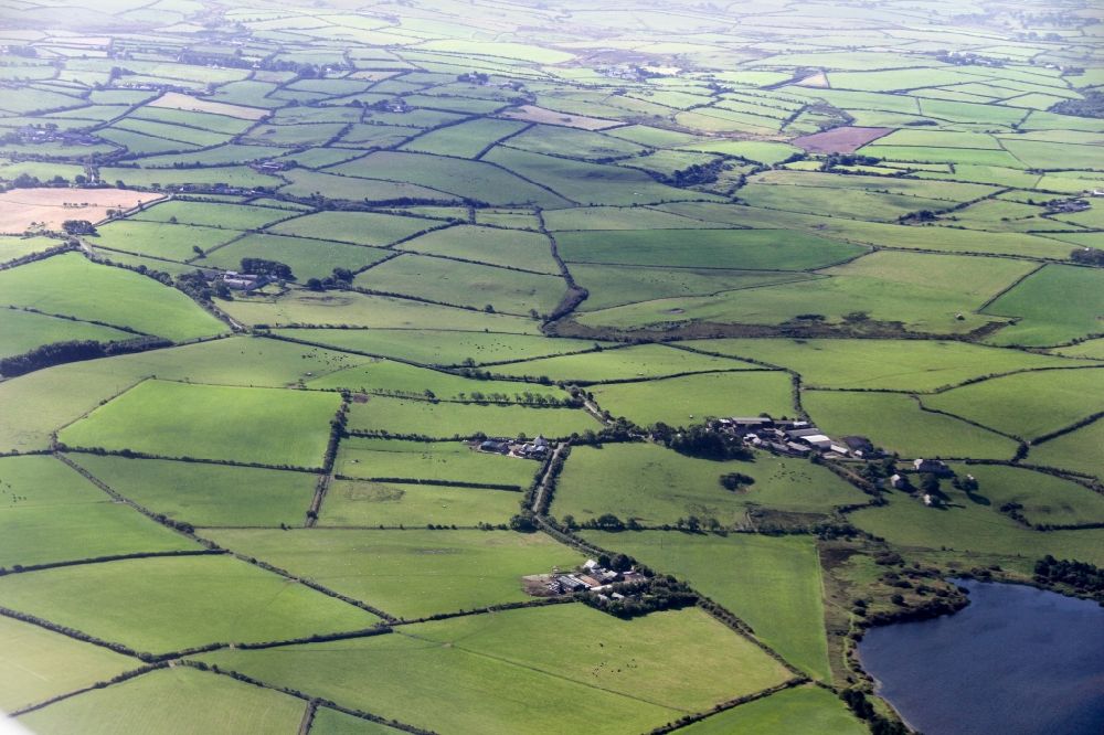 Aerial photograph Caernarfon - Structures of a field landscape in Caernarfon in Wales, United Kingdom