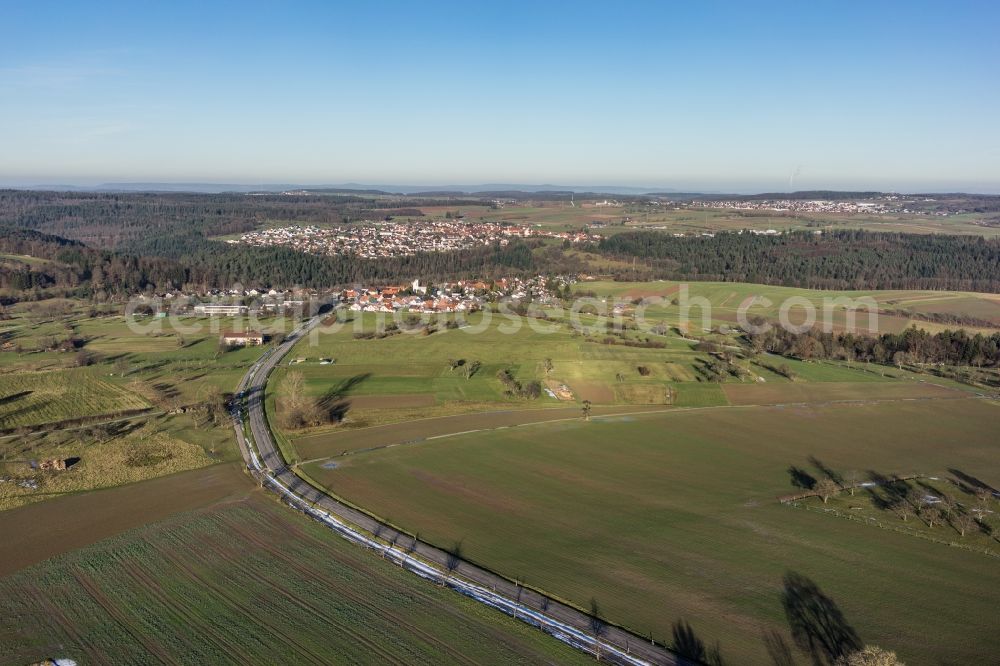 Aerial photograph Neuhausen - Structures of a field landscape near Neuhausen in the state Baden-Wuerttemberg