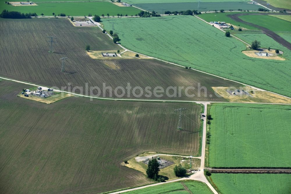 Peißen from above - Structures of a field landscape near Peissen in the state Saxony-Anhalt