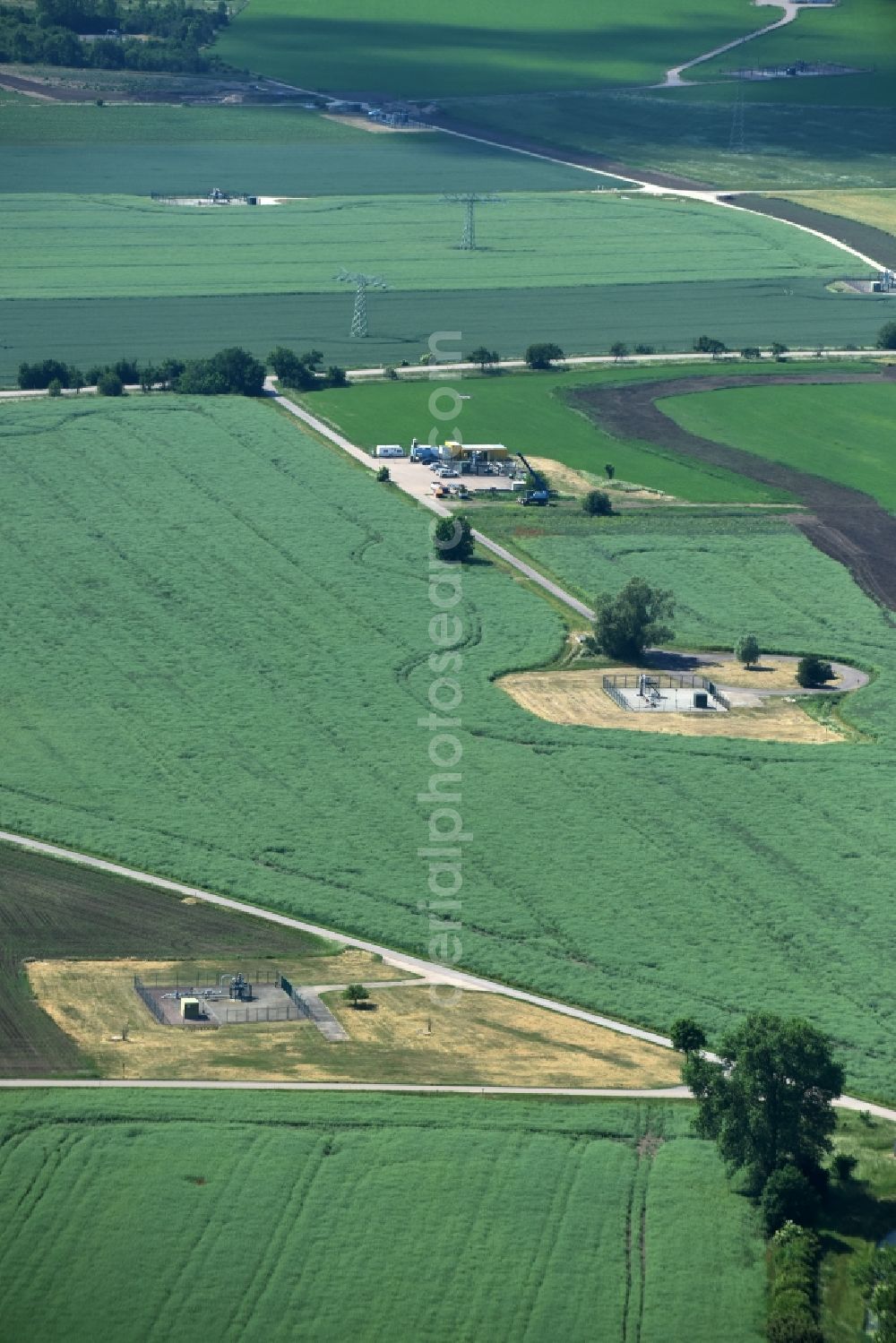 Aerial image Peißen - Structures of a field landscape near Peissen in the state Saxony-Anhalt