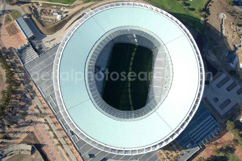 Aerial photograph Kapstadt - Blick auf das Green Point Stadion in der Provinz Western Cape Südafrika, welches zur Fußball-Weltmeisterschaft erbaut wurde. View of the Green Point Stadium Cap Town in South Africa for the FIFA World Cup 2010.