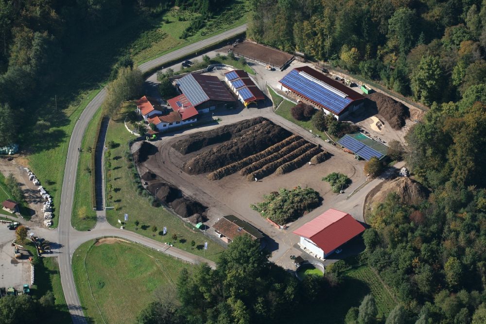 Aerial photograph Lörrach - Green waste recycling area of the Buehler GmbH in Loerrach in the state Baden-Wuerttemberg