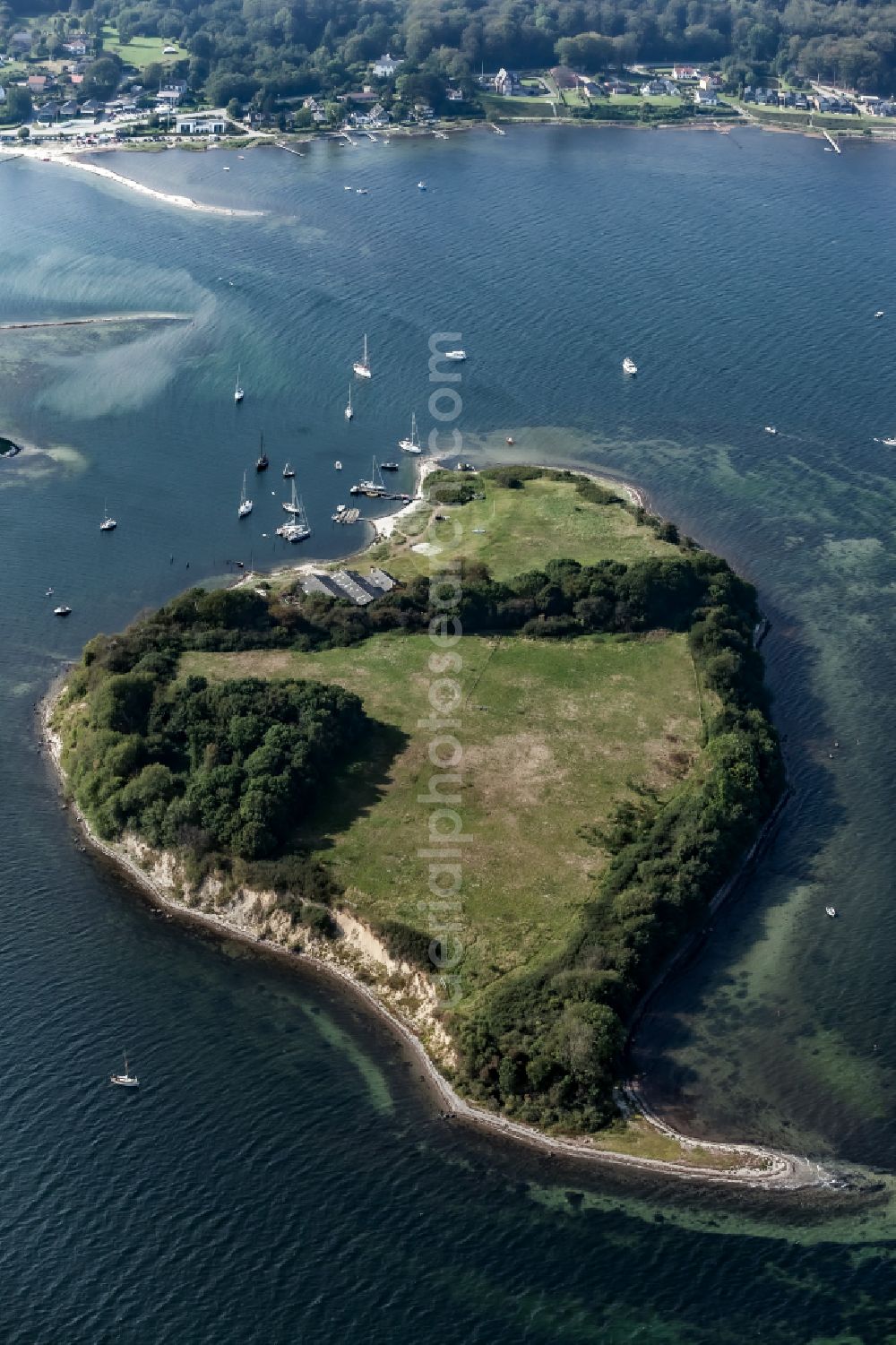 Aerial photograph Krusa - Large Ox Island in the Flensburg Fjord in Sonderhav in South Jutland in Denmark