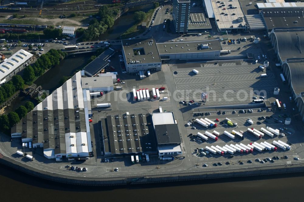 Hamburg from above - Building of the wholesale center for flowers, fruits and vegetables in Hamburg, Germany