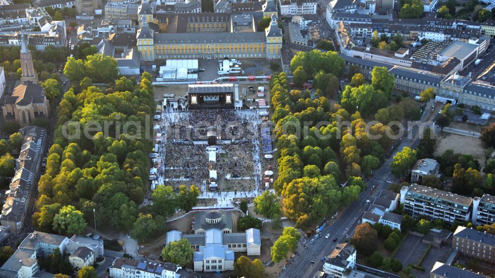 Bonn from above - Big event on the Hofgartenwiese Bonn in the state North Rhine-Westphalia, Germany