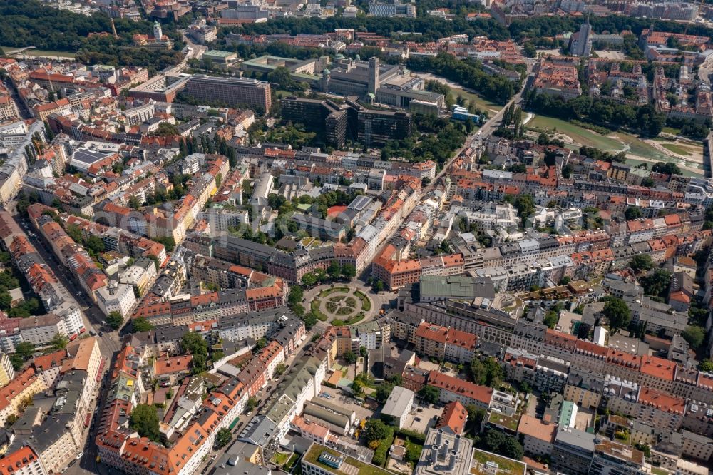 Aerial image München - Gaertnerplatz in the inner city center in Munich in the state Bavaria