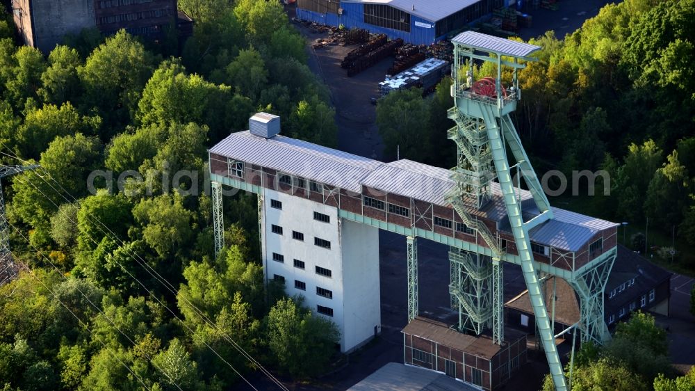 Willroth from the bird's eye view: The Georg mine in the iron ore, which has been closed since 1965, was mined in Willroth in the state of Rhineland-Palatinate, Germany