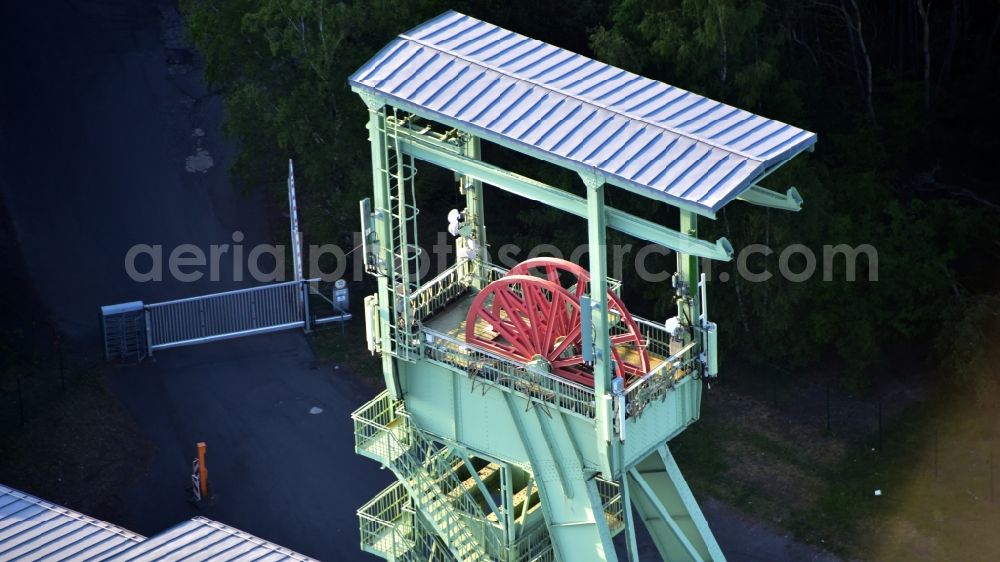 Aerial image Willroth - The Georg mine in the iron ore, which has been closed since 1965, was mined in Willroth in the state of Rhineland-Palatinate, Germany
