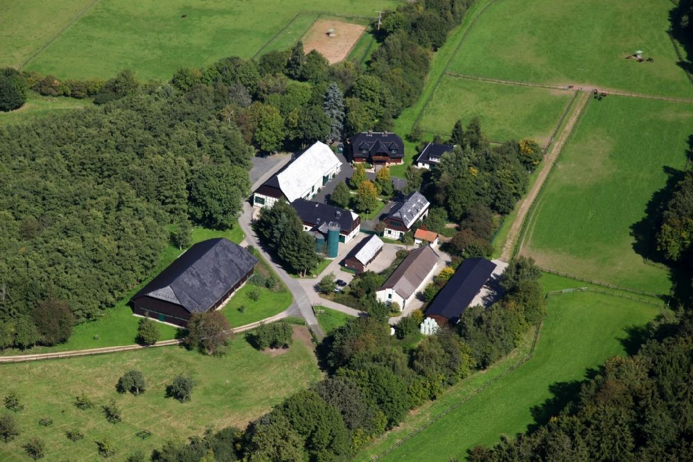 Aerial image Schlangenbad - Views of the grounds of Hofgut Mappen KG with scenic forests and meadows in Schlangenbad in Hesse