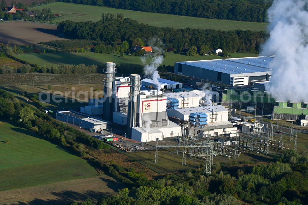 Aerial photograph Hamm - Combined cycle power plant with gas and steam turbine systems on street Trianelstrasse in the district Uentrop in Hamm at Ruhrgebiet in the state North Rhine-Westphalia, Germany