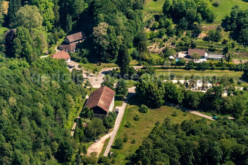 Ihringen from above - Building and manor house of the farmhouse in Ihringen in the state Baden-Wurttemberg, Germany