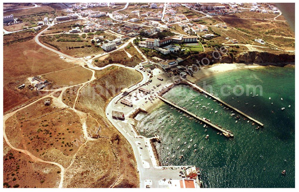 Aerial image Ponta de Sagres - Hafen- und Stadtansicht von Ponta de Sagres an der Algarve / Portugal.