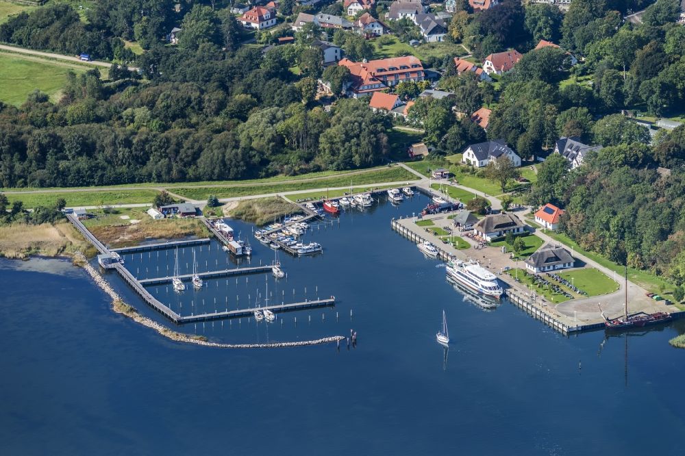 Aerial image Insel Hiddensee - Port facilities on the seashore of the baltic Sea on the island Hiddensee in the state Mecklenburg - Western Pomerania