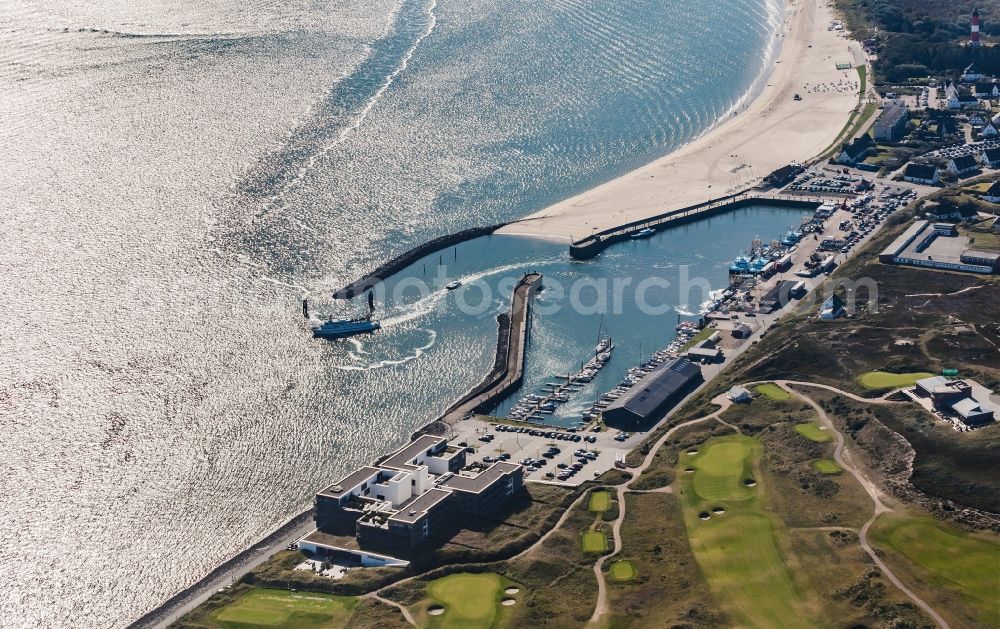 Aerial photograph Hörnum (Sylt) - Port facilities on the seashore of the North Sea in Hoernum on Sylt in the state Schleswig-Holstein, Germany
