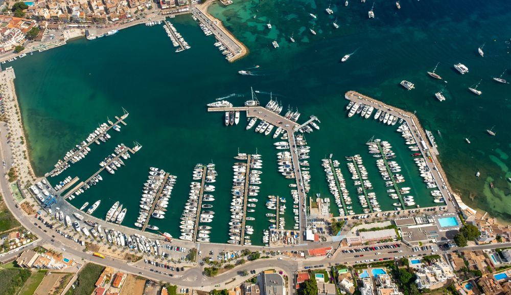 Aerial photograph Port d'Andratx - Port facilities on the seashore of the in Port d'Andratx in Balearic islands, Spain