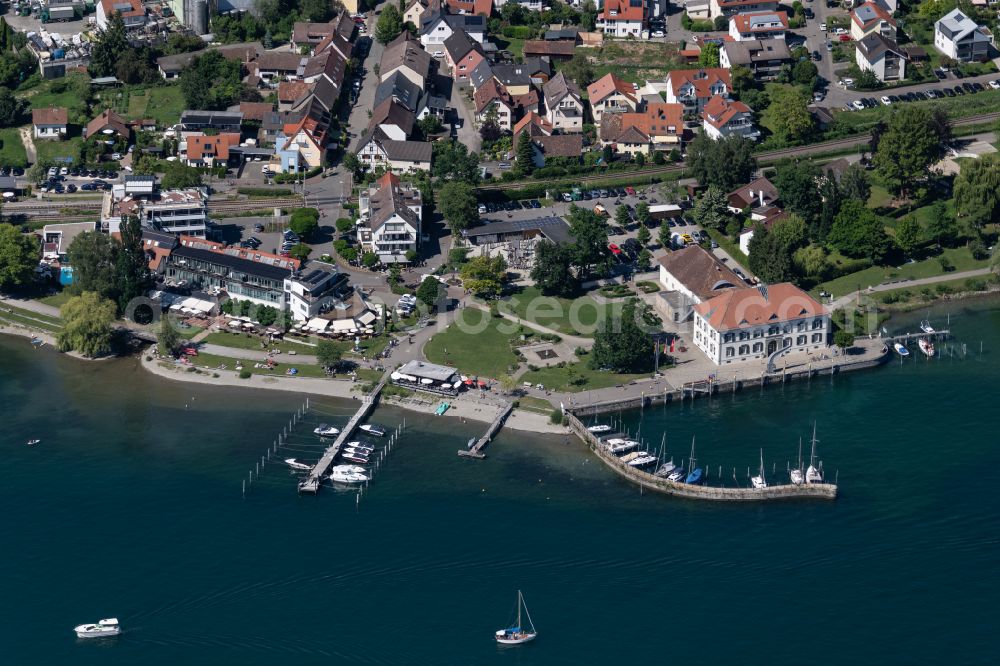 Aerial image Bodman-Ludwigshafen - Port facilities on the shores of the harbor of on lake of Constance on street Hafenstrasse in Bodman-Ludwigshafen in the state Baden-Wuerttemberg, Germany