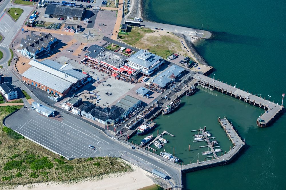 Aerial image List - Port facilities on the shores of the harbor of in List on Island Sylt in the state Schleswig-Holstein, Germany