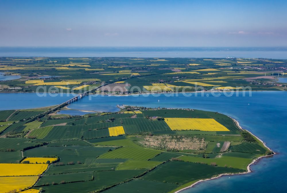Großenbrode from the bird's eye view: Peninsula with agricultural fields in Grossenbrode in the state Schleswig-Holstein, Germany