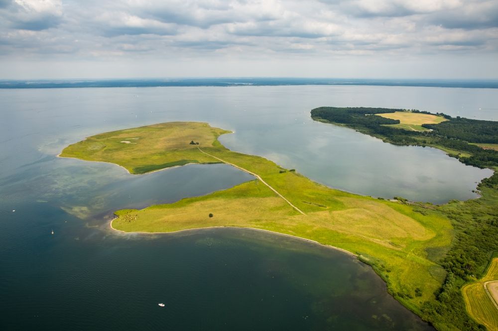 Aerial image Ludorf - Peninsula in Lake Mueritz in Ludorf in the state Mecklenburg - Western Pomerania