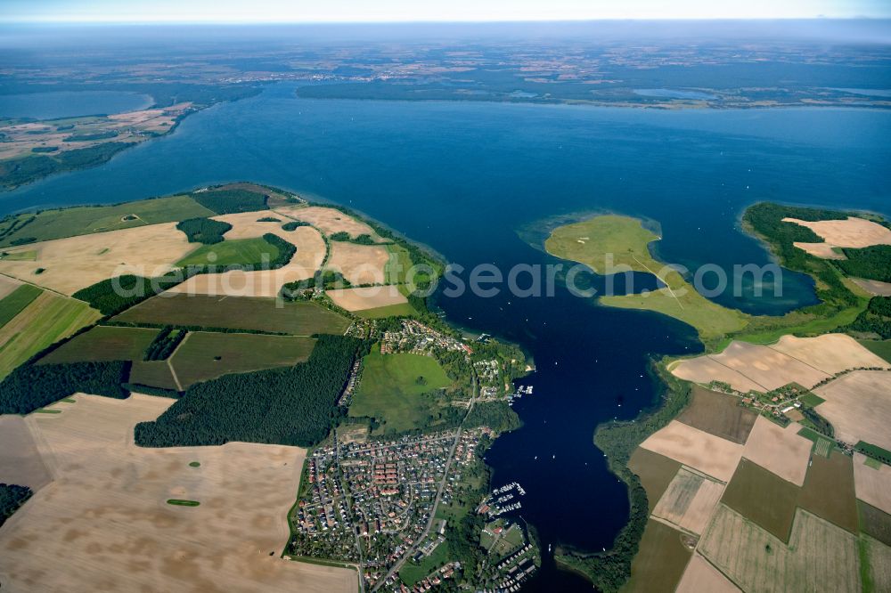 Aerial image Ludorf - Peninsula in Lake Mueritz in Ludorf at Mueritz in the state Mecklenburg - Western Pomerania