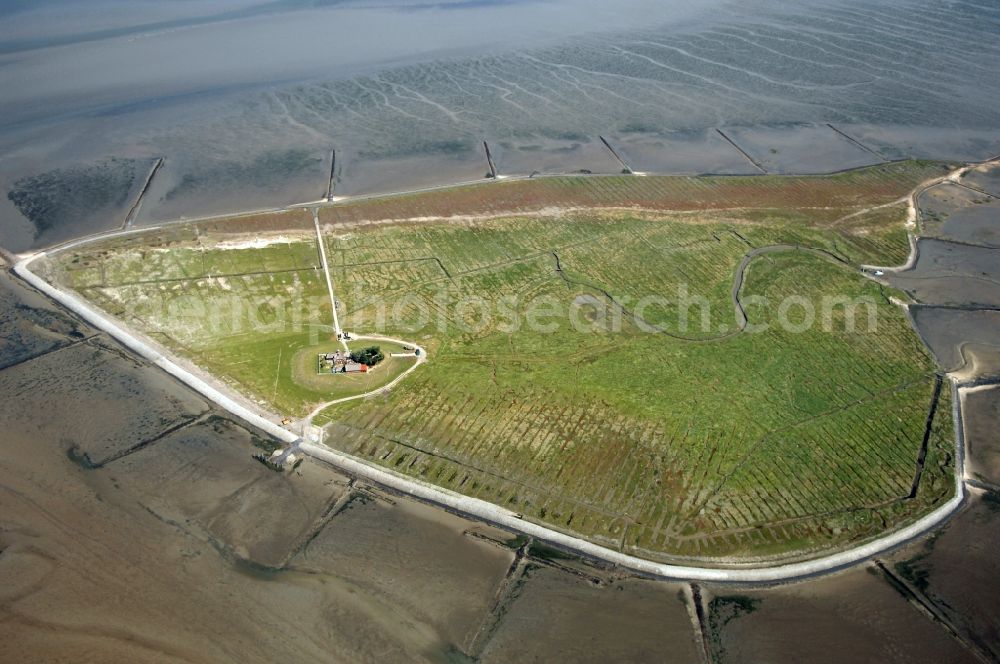 Aerial image Pellworm - Hallig Suedfall in Pellworm in Schleswig-Holstein. Wadden Sea at low tide. Top Pellworm