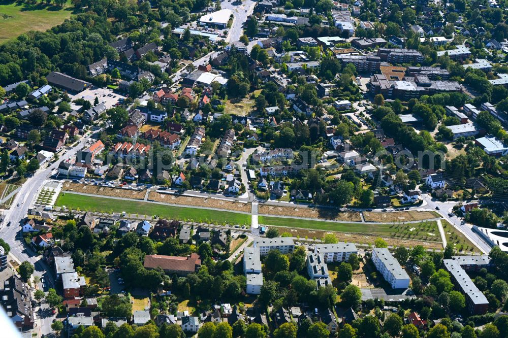 Aerial image Hamburg - Motorway tunneling Hamburger Deckel on the route of the BAB A7 in the district of Stellingen in Hamburg, Germany