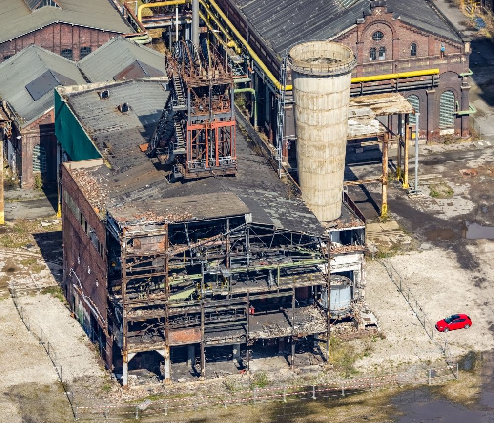 Aerial photograph Hamm - Tower Hammerkopfturm on the site of the Industry- ruins Zeche Heinrich Robert in Hamm at Ruhrgebiet in the state North Rhine-Westphalia, Germany