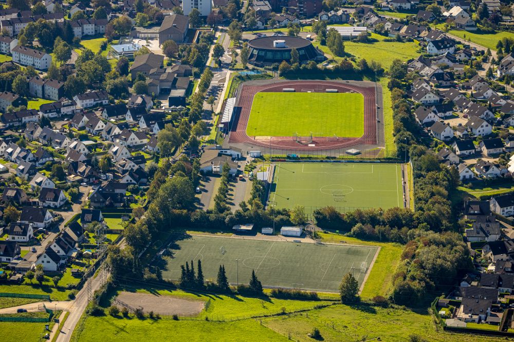 Aerial photograph Hansestadt Attendorn - Hansa Stadium in Attendorn in the state of North Rhine-Westphalia, Germany