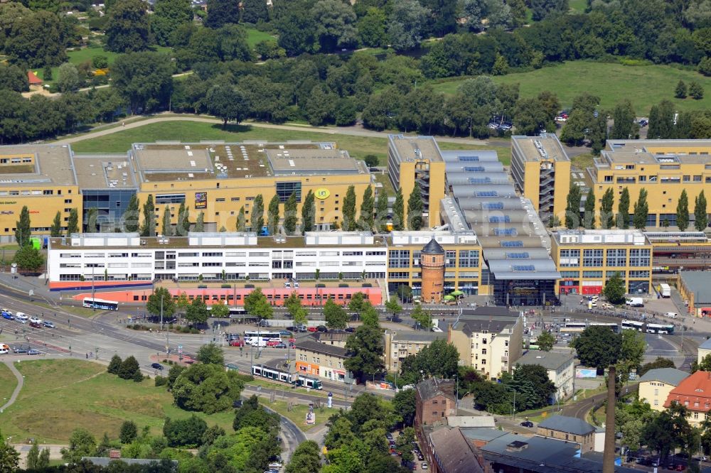 Aerial photograph Potsdam - Central Station and shopping centre Bahnhofspassagen Potsdam in the state Brandenburg. Operator is WealthCap Wealth Management Capital Holding GmbH