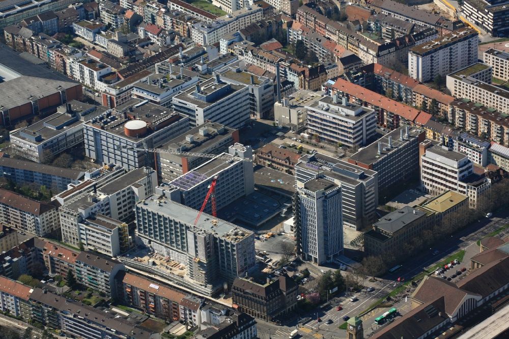 Basel from the bird's eye view: Operating area and headquarters of Syngenta in Basel, Switzerland. Syngenta is active in the agribusiness and crop protection. The agricultural chemical company has rejected a takeover bid from Monsanto
