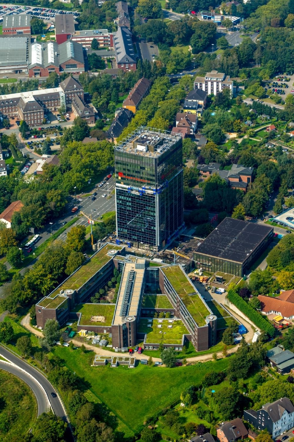 Aerial photograph Bochum - View of the miners' association in Bochum in the state North-Rhine Westphalia