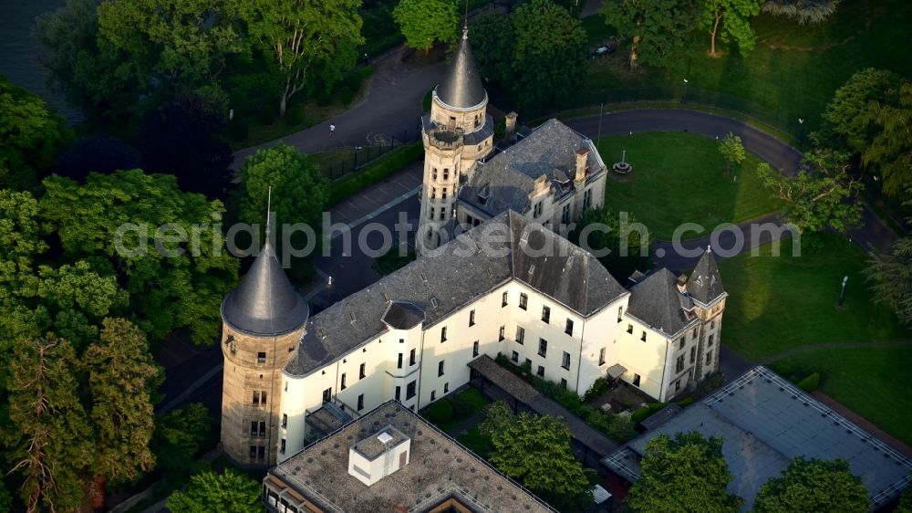 Bonn from above - The Carstanjen house used by the United Nations in Bonn in the state North Rhine-Westphalia, Germany. The new building area was created in the 1960s