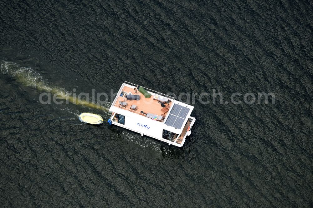 Aerial image Schwielowsee - Houseboat of the Galla Yachting & Real Estate GmbH on the Schwielowsee in Brandenburg, Germany