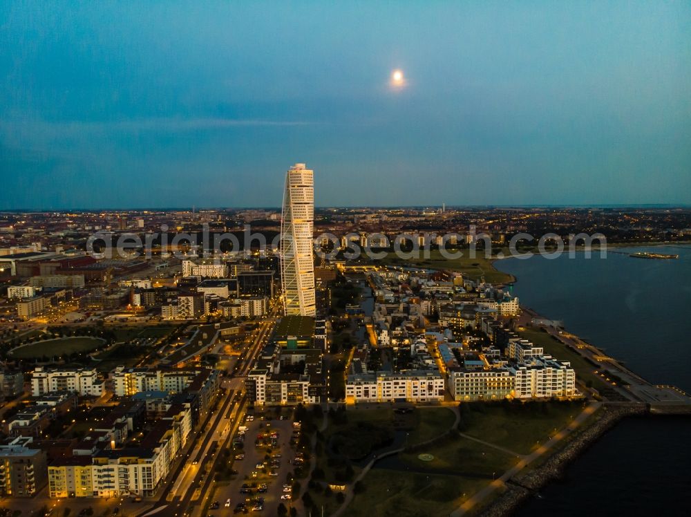 Aerial image Malmö - Highest Skyscraper - Scandinavia Turning Torso skyscraper in Malmoe, Sweden