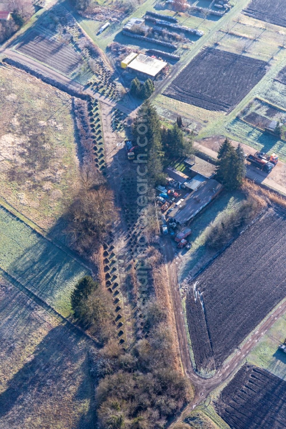 Steinfeld from the bird's eye view: Tank blocker line of WW 2nd in Steinfeld in the state Rhineland-Palatinate, Germany