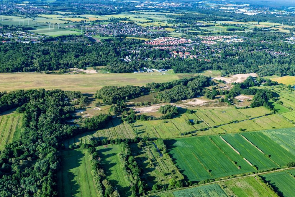 Aerial photograph Hamburg - Heathland landscape Boberger Heide in the district Billwerder in Hamburg, Germany