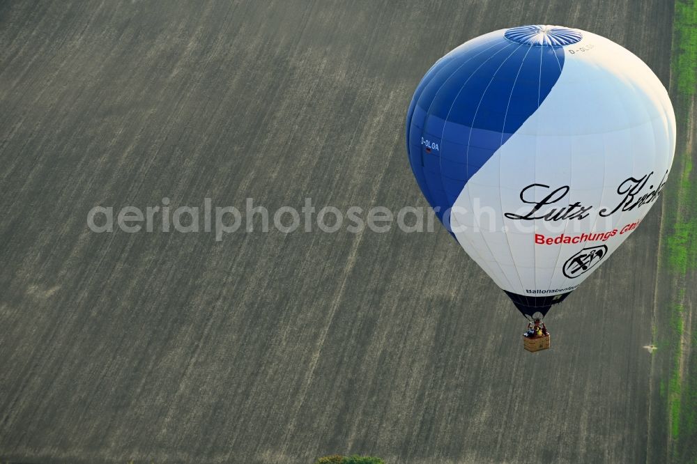 Hohendodeleben from above - Hot air balloon D-OLGA flying over the airspace in Hohendodeleben in the state Saxony-Anhalt, Germany
