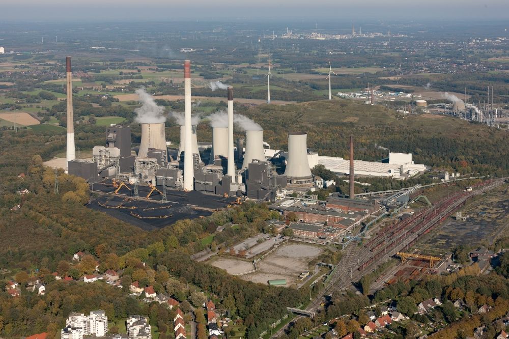 Aerial photograph Gelsenkirchen Gelsenkirchen-Nord - Thermal power stations of E.ON Kraftwerke GmbH in Gelsenkirchen in North Rhine-Westphalia