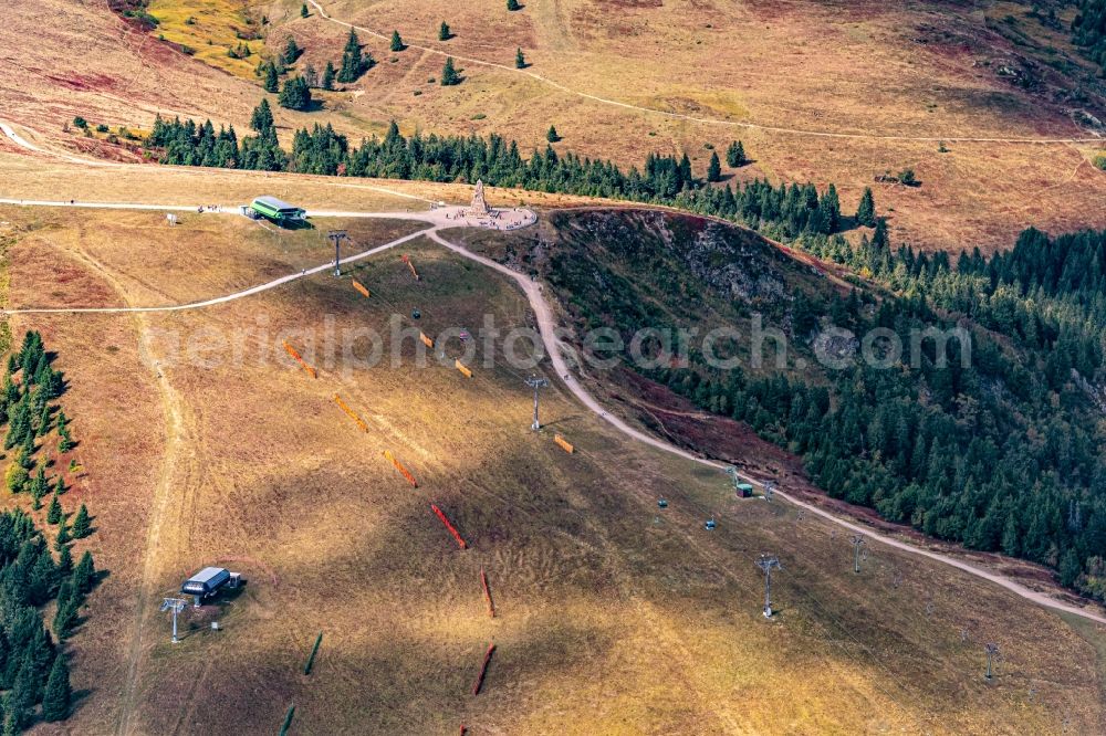 Aerial photograph Feldberg (Schwarzwald) - Autumnal discolored vegetation view rocky and mountainous landscape in Feldberg (Schwarzwald) in the state Baden-Wurttemberg, Germany