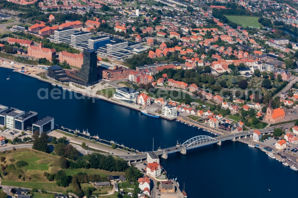 Sonderborg from above - Historic Bascule Bridge in Sonderborg in Denmark