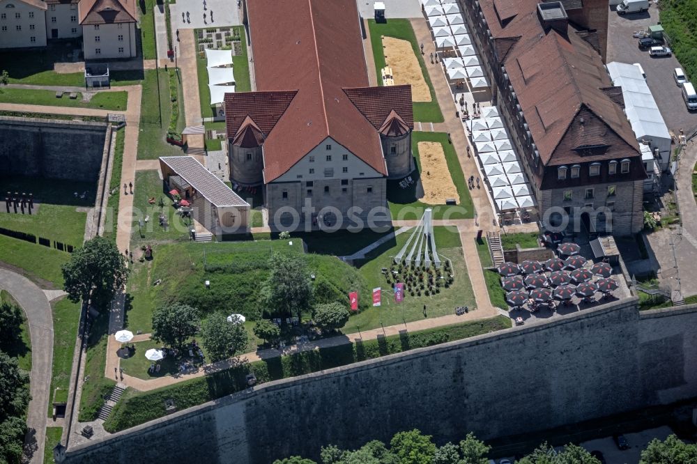 Erfurt from above - Historic church complex Peterskirche Erfurt in the district Altstadt in Erfurt in the state Thuringia, Germany
